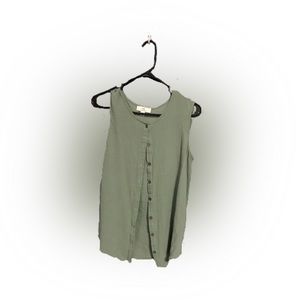 Sleeveless Olive Green Top
